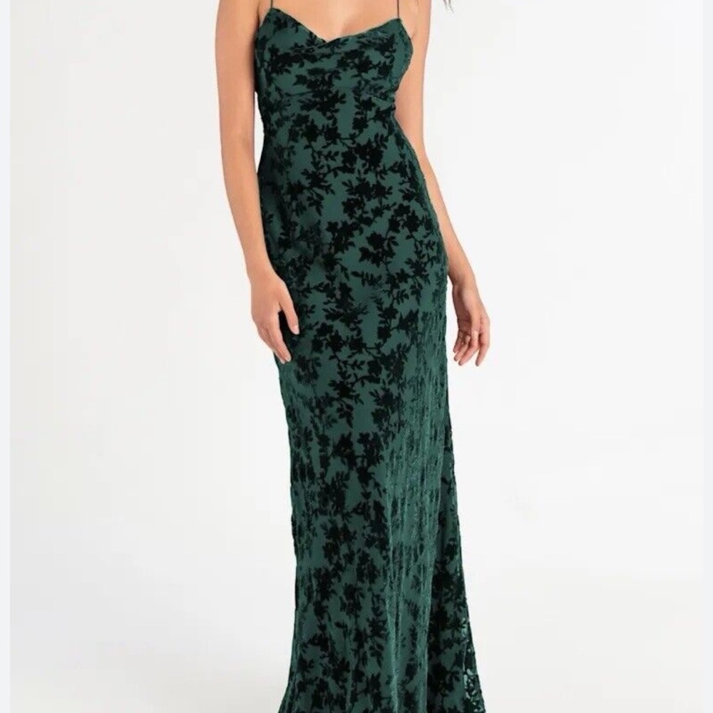 Jenny Yoo Green Velvet Dress